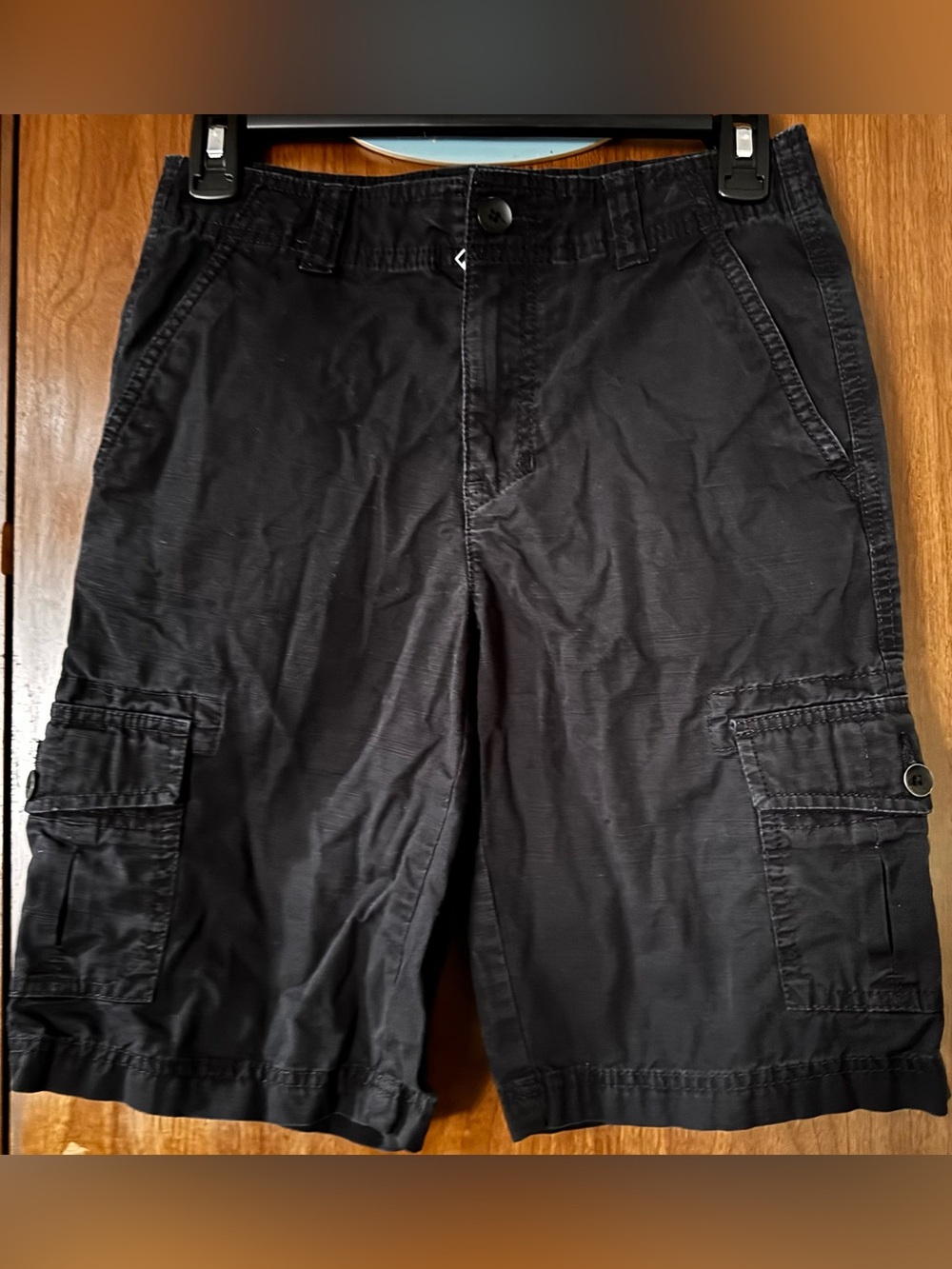 Tony Hawk Black Cargo Shorts with Side Flap Pockets